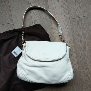 Kate Spade Penny Cobble Hill Pebbled Leather Shoulder Hobo Bag in White (100)